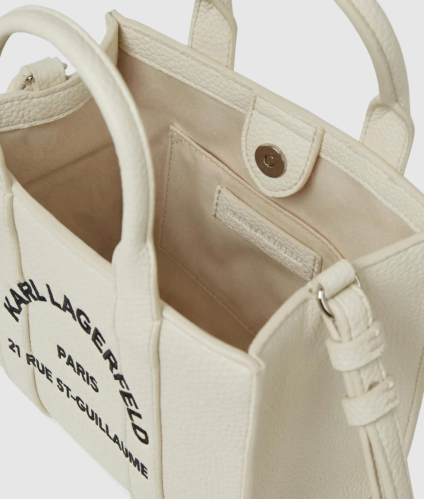 KarlLagerfeld Rue St-Guillaume Mini Tote Bag Off White
