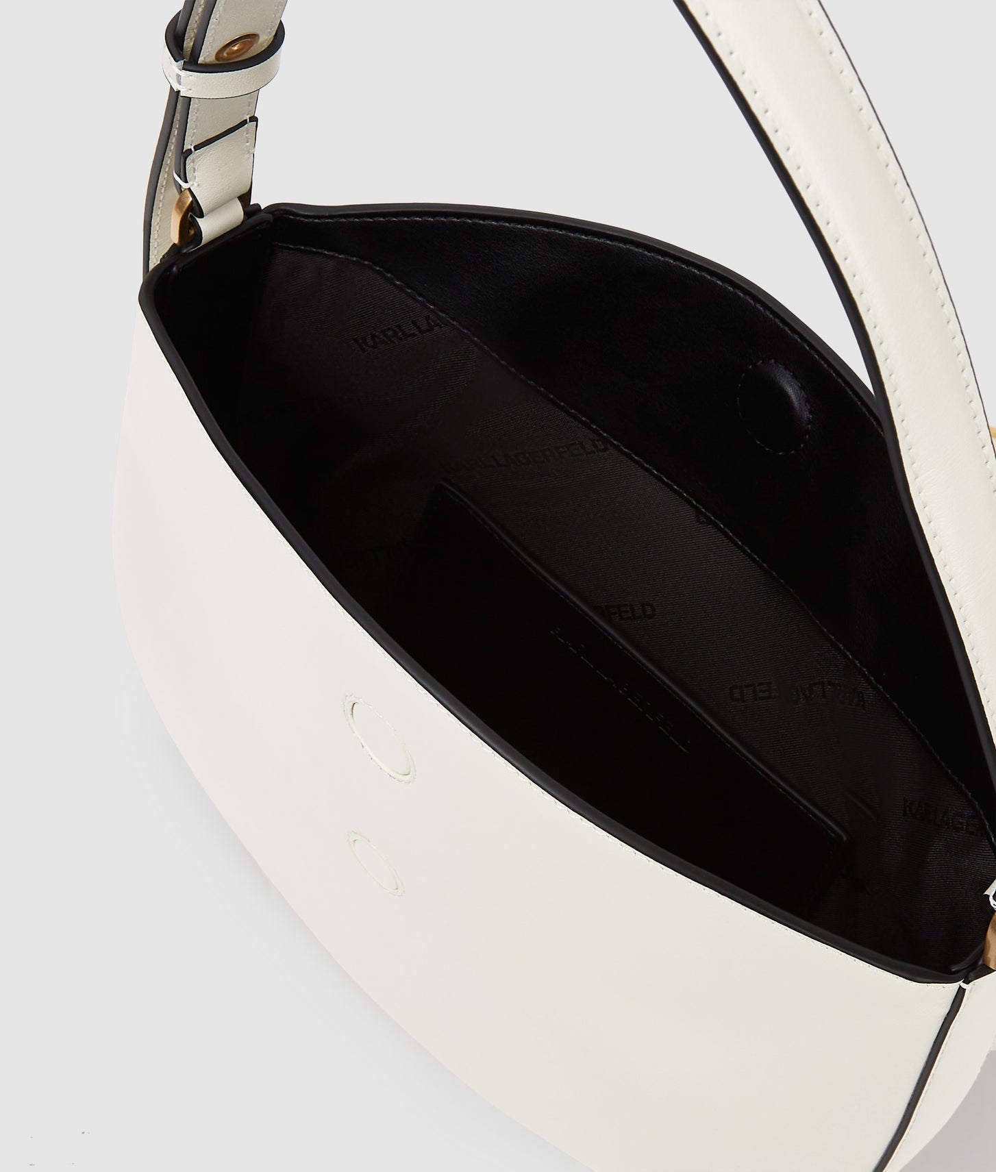 KarlLagerfeld Ksignature Moon Bag Off White