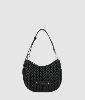 Karl Lagerfeld One-Shoulder Biker Dress Black