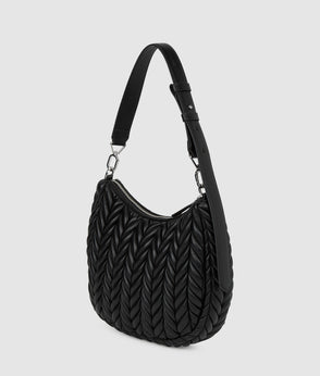 Karl Lagerfeld One-Shoulder Biker Dress Black