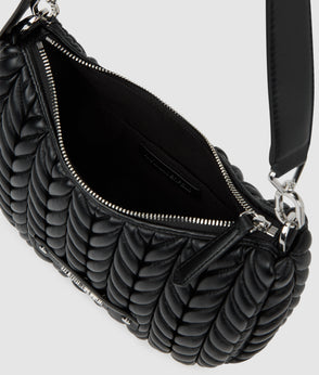 Karl Lagerfeld One-Shoulder Biker Dress Black
