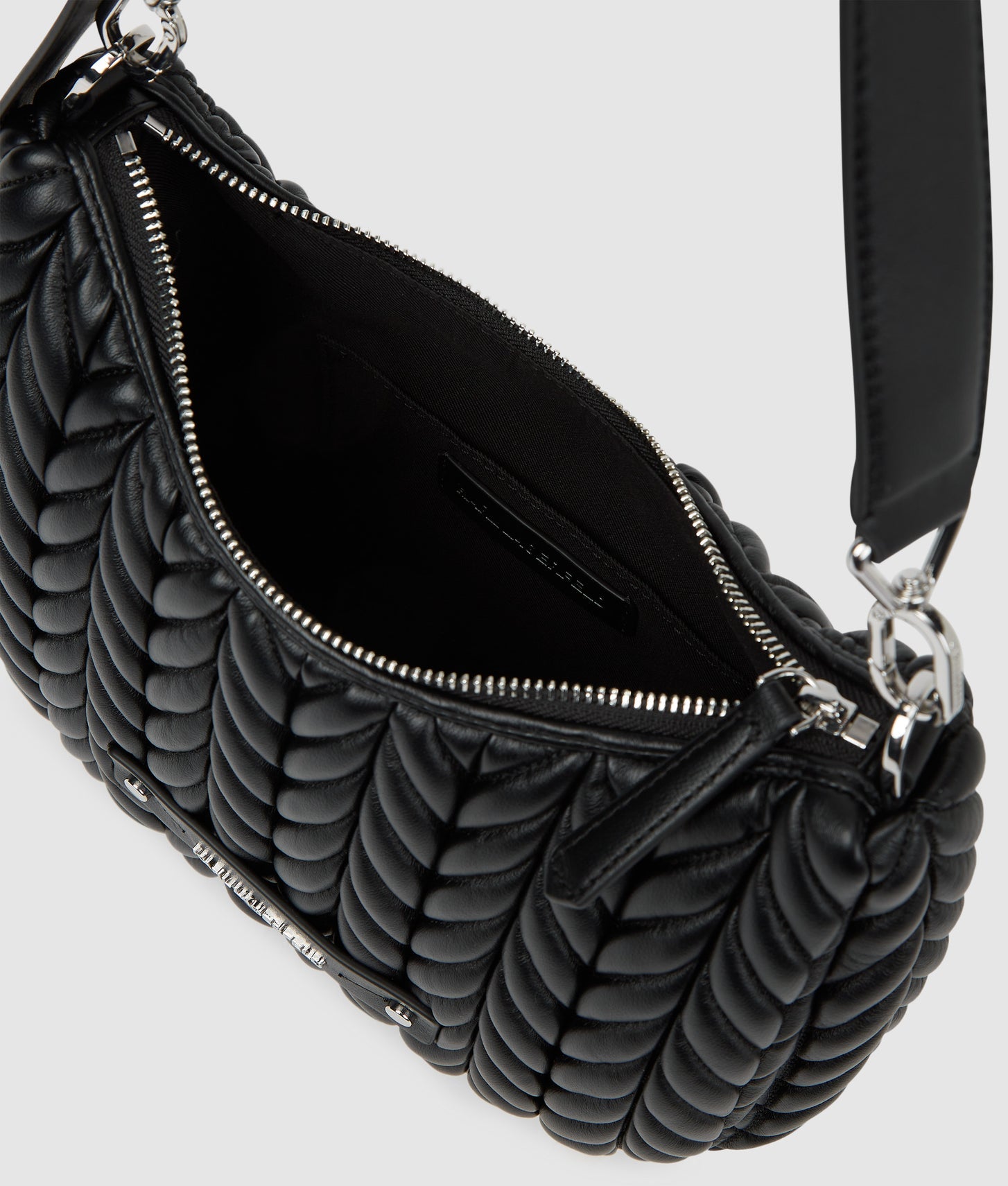 KarlLagerfeld Kweave Small Hobo Bag Black-Nickel