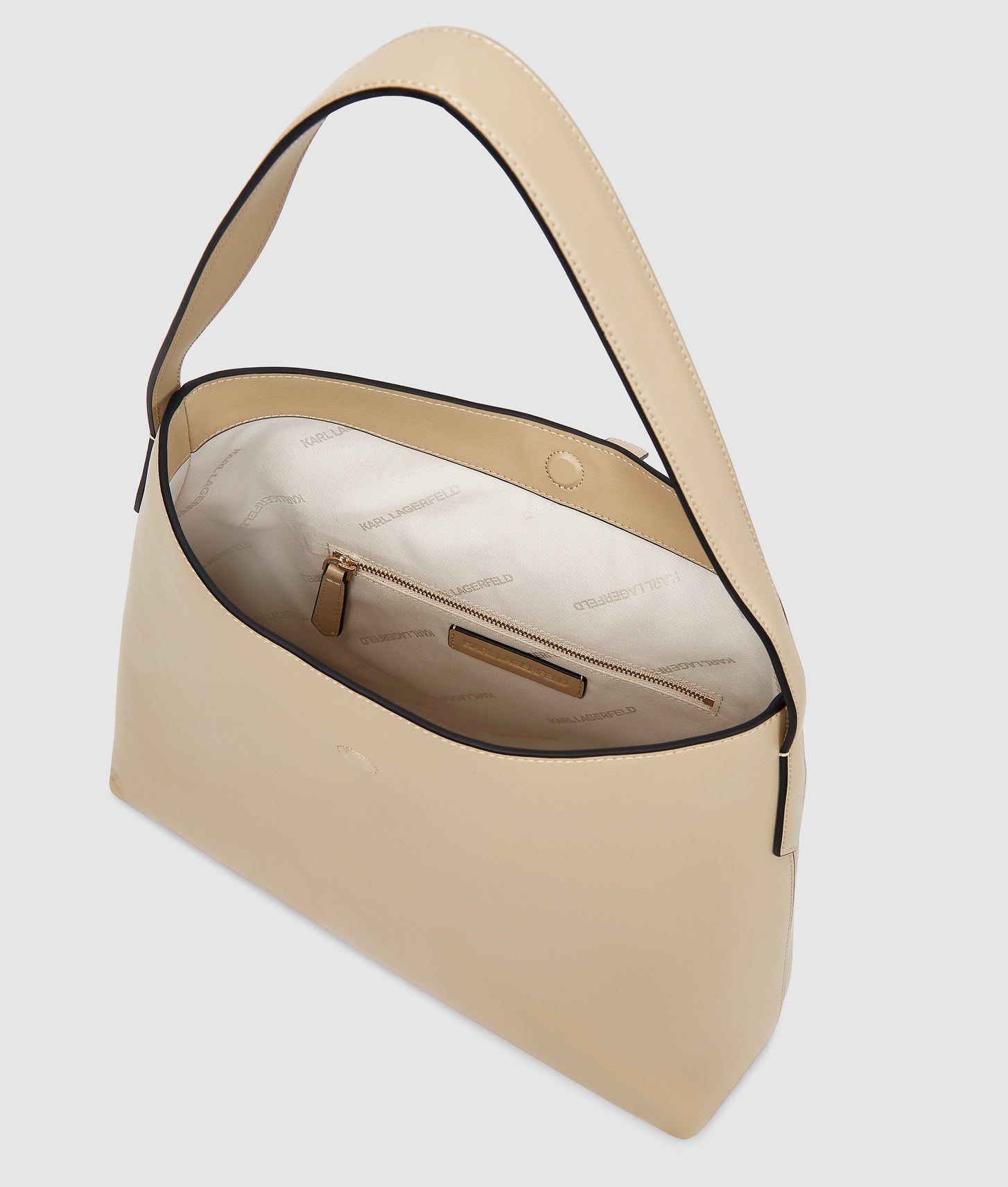 KarlLagerfeld Kautograph Padlock Hobo Bag Safari