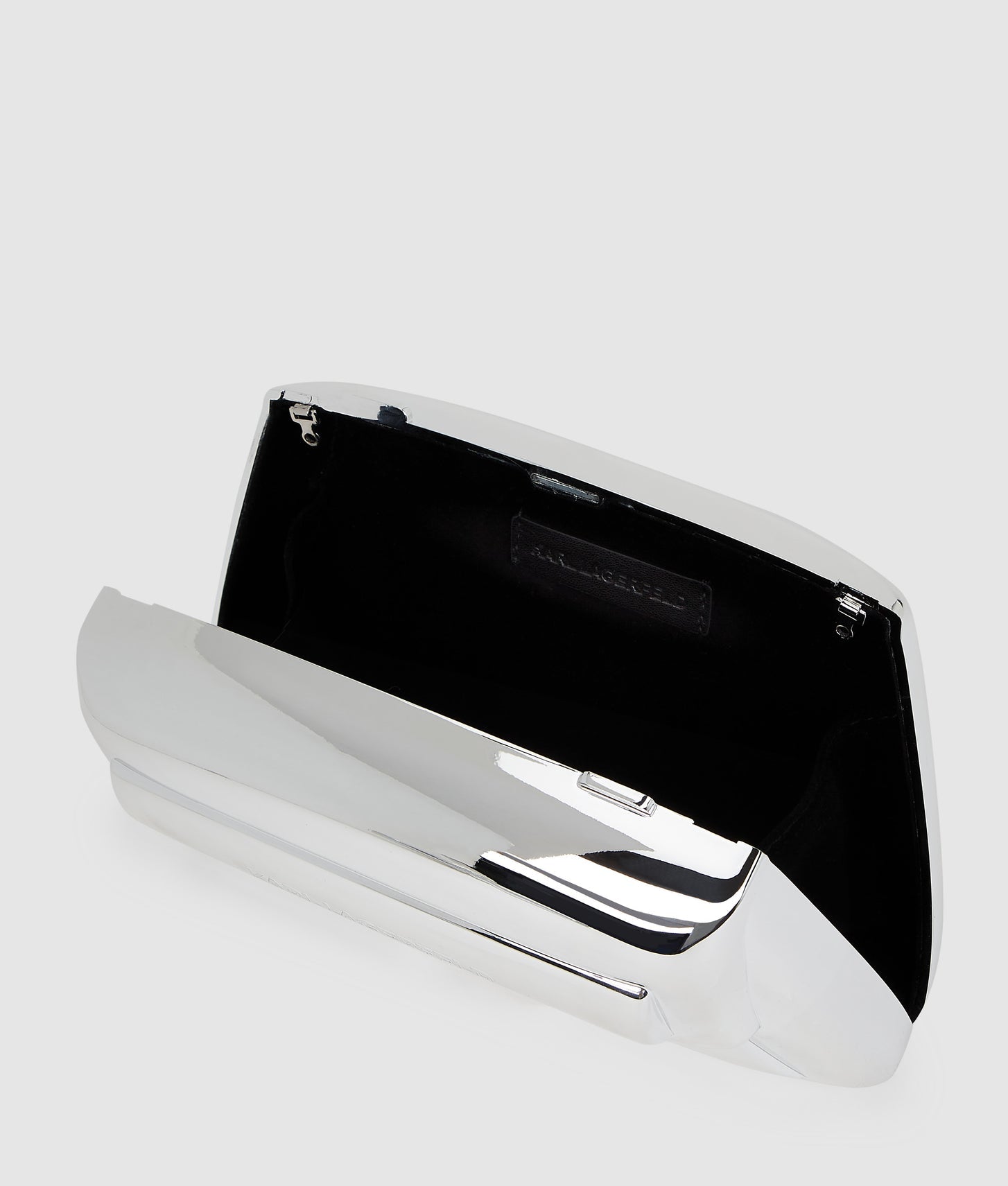 KarlLagerfeld Ikon K Resin Clutch Silver Metal