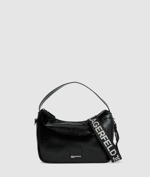 Karl Lagerfeld Off-Shoulder Drawstring Dress Black