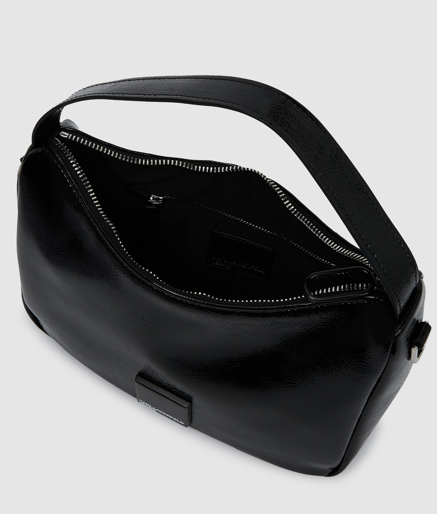 KarlLagerfeld Glossy Mini Hobo Bag Black