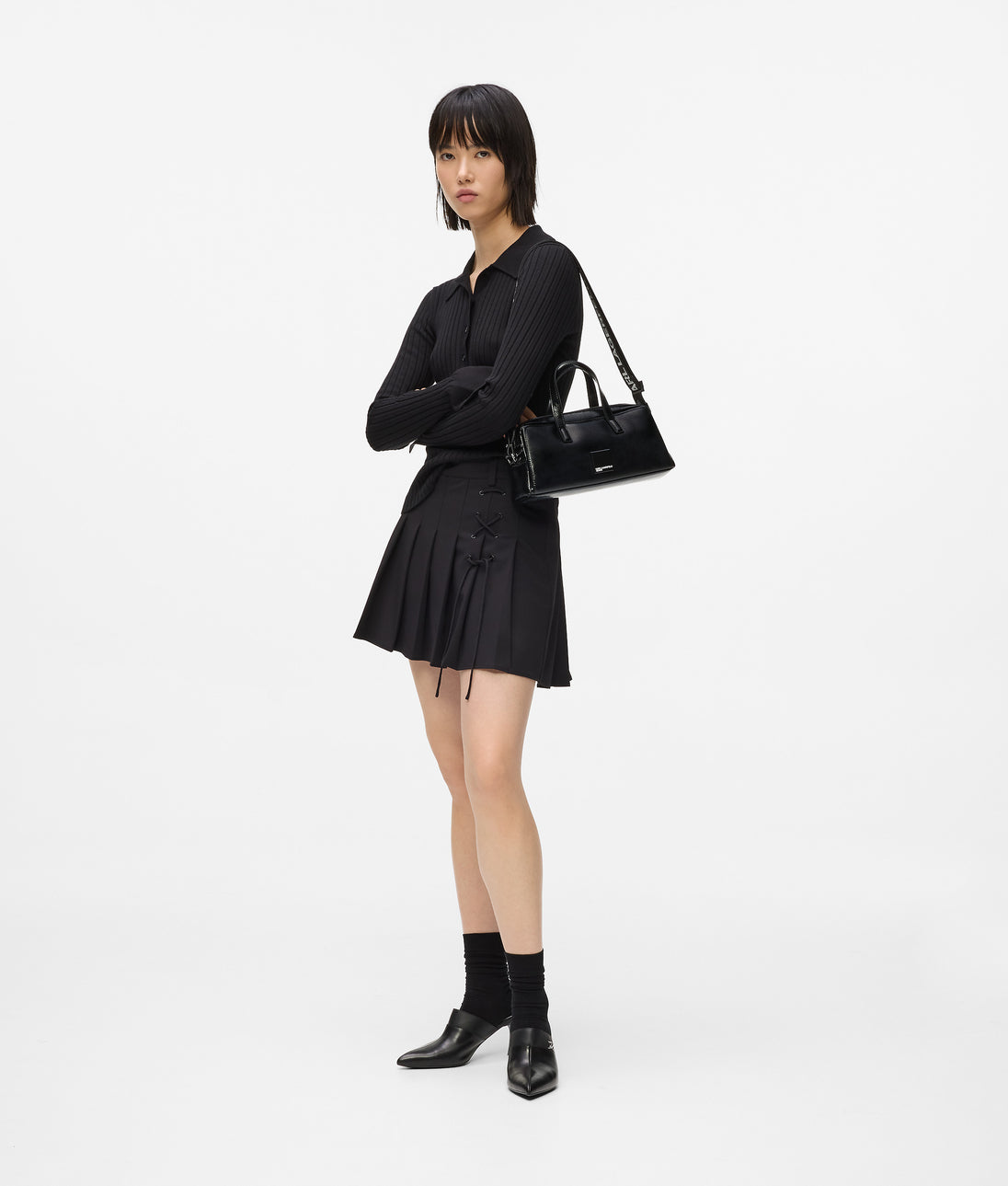 Karl Lagerfeld Belted Denim Dress Washed Black