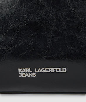 Karl Lagerfeld Ribbed Long-Sleeved Dress Washed Black