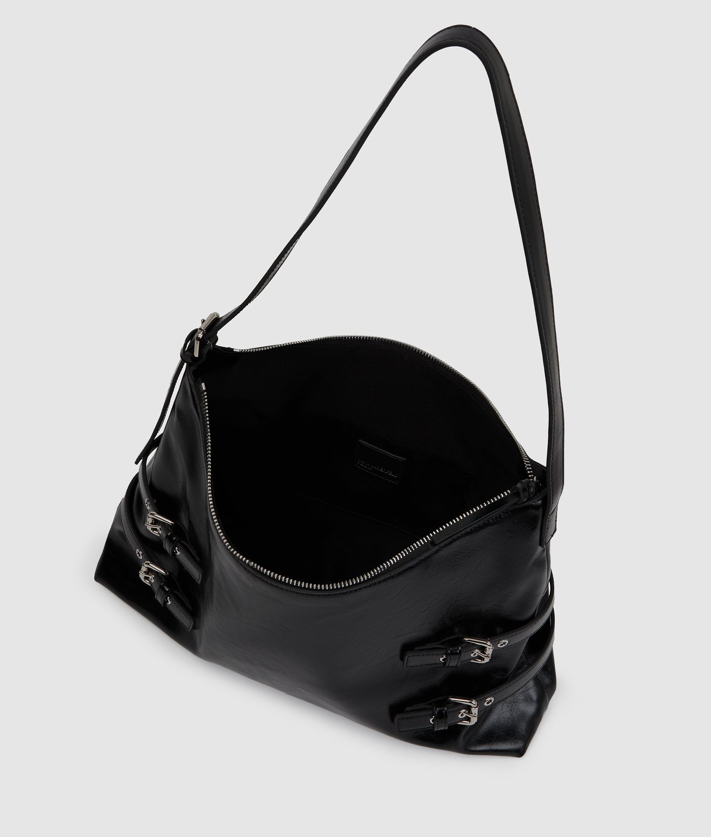 KarlLagerfeld Large Buckle Shoulder Bag Black