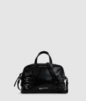 Karl Lagerfeld Two-Tone Denim Mini Skirt Washed Black Blocked