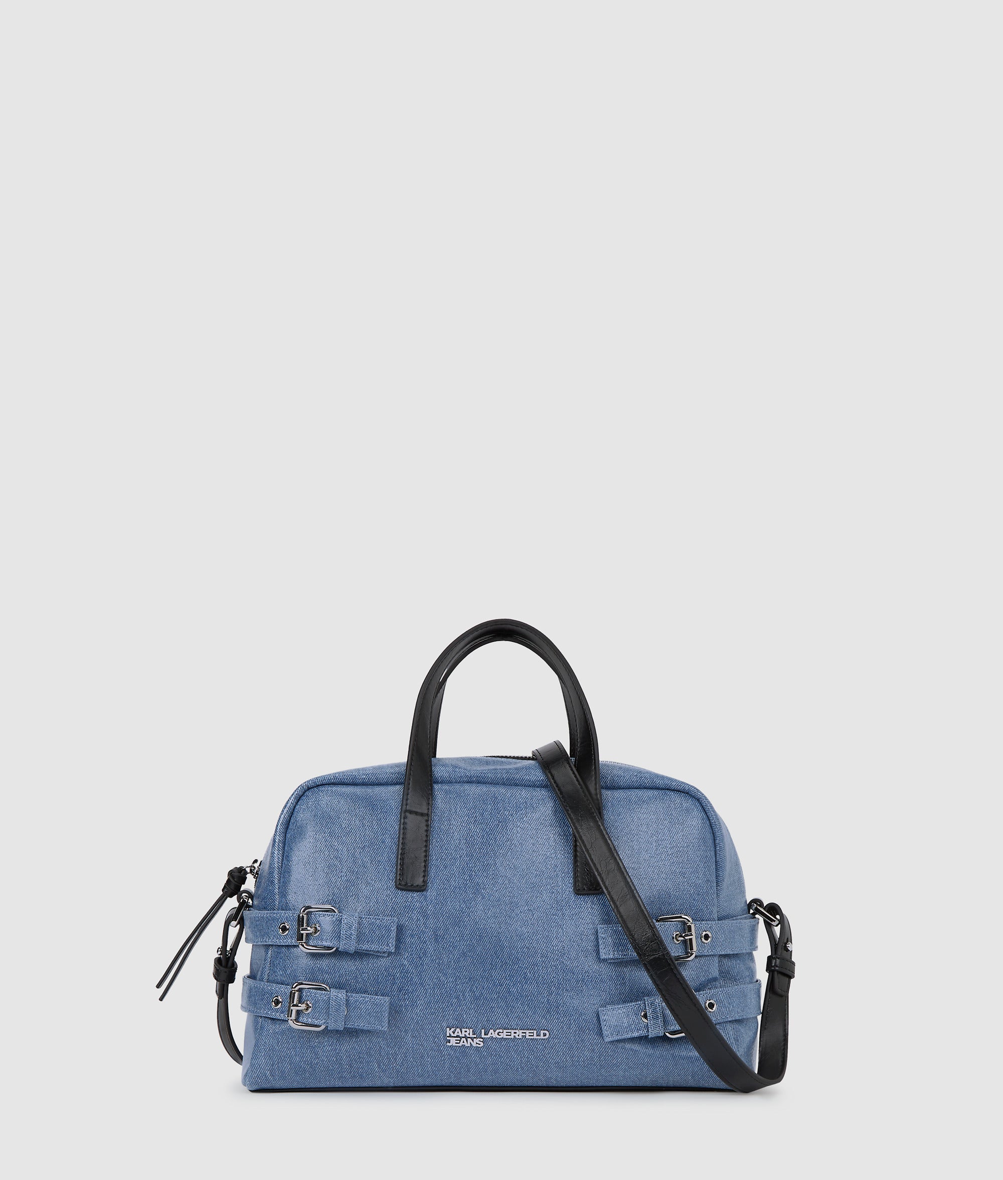 KarlLagerfeld Denim Buckle Bowling Bag Standard Blue Denim