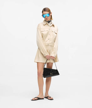 Karl Lagerfeld Short-Sleeved White Denim Dress White Denim