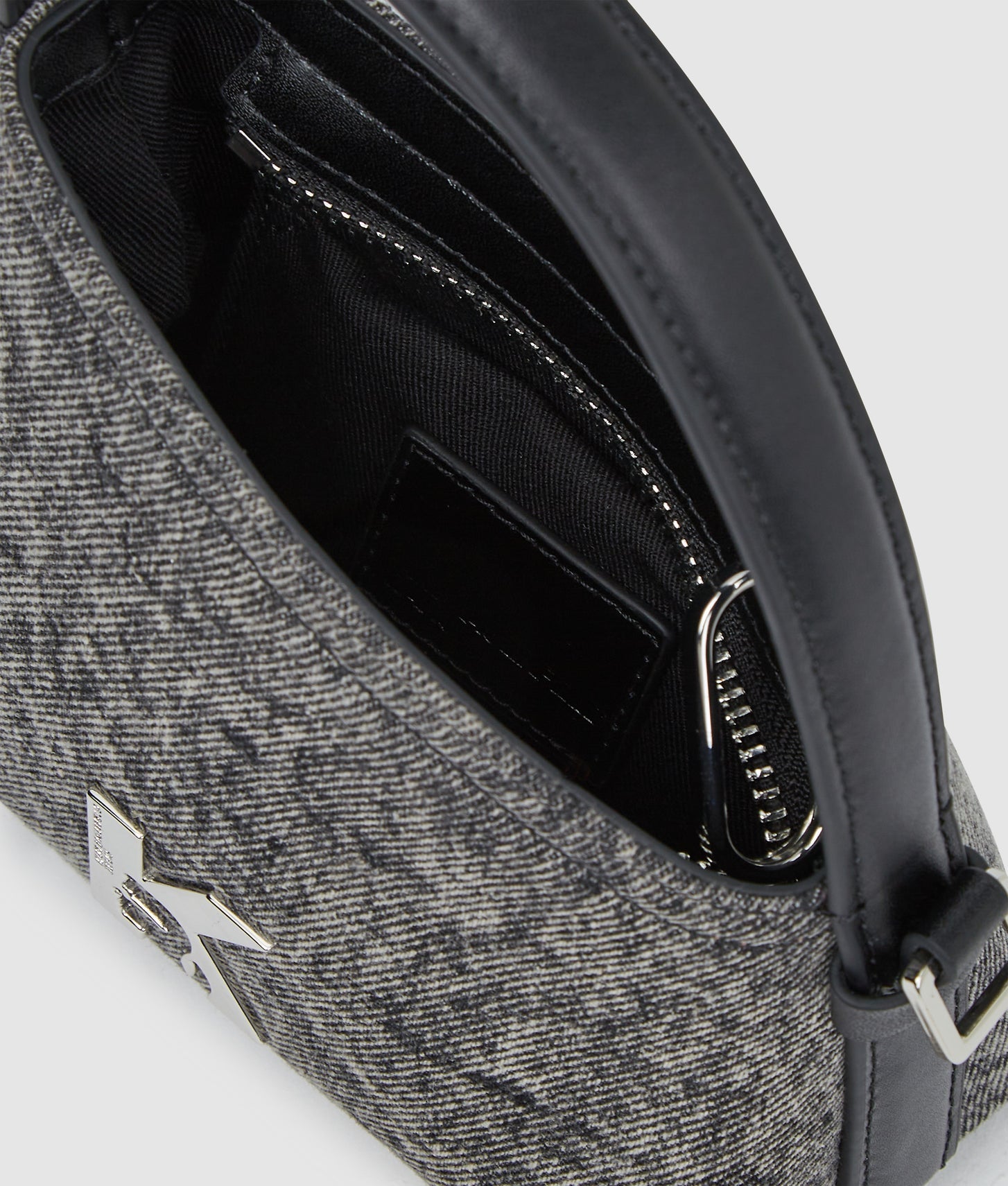 KarlLagerfeld Geo Mini Denim Crossbody Bag Washed Black