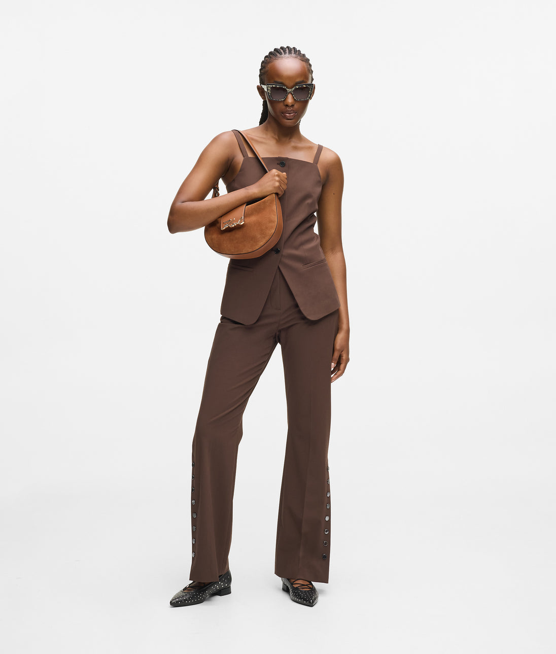 Karl Lagerfeld Square-Neck Waistcoat Java