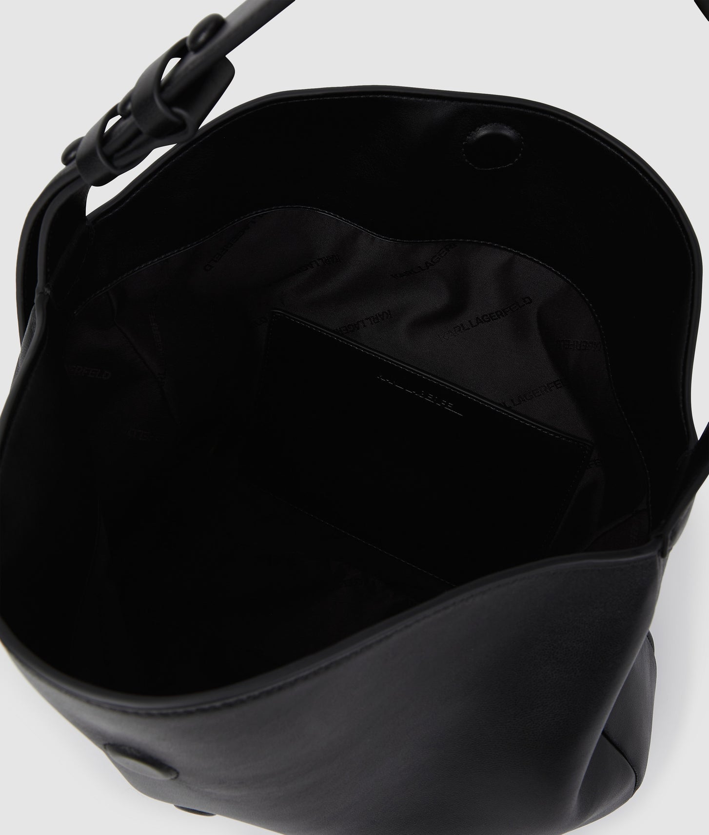 KarlLagerfeld Ksignature Oversized Moon Bag Black-Nickel