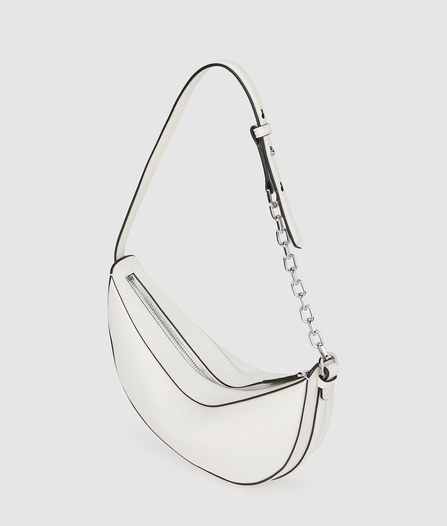 KarlLagerfeld Kautograph Small Moon Bag Off White