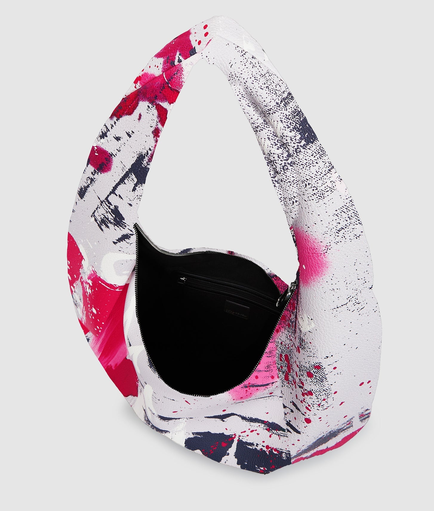 KarlLagerfeld Large Painters Print Hobo Bag Painters Print Pink All Over Print