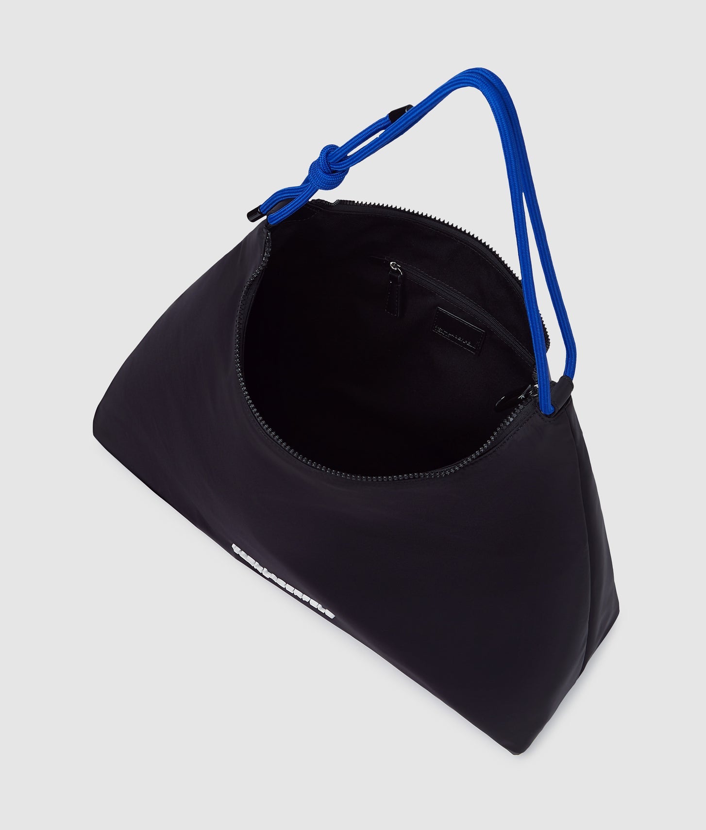 KarlLagerfeld Large Cord Nylon Shoulder Bag Black