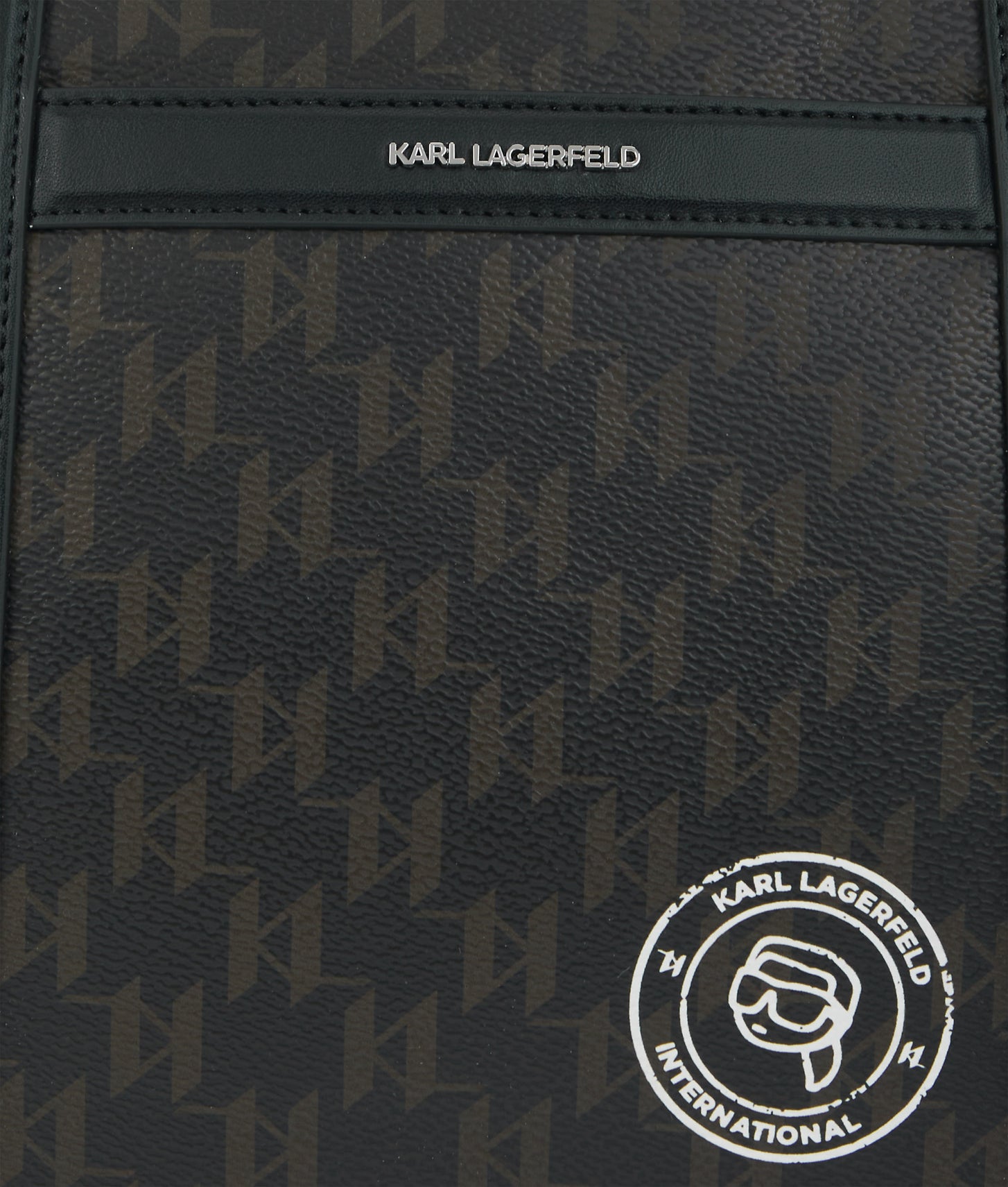 KarlLagerfeld Ikon Monogram Weekender Bag Brown-Monogram