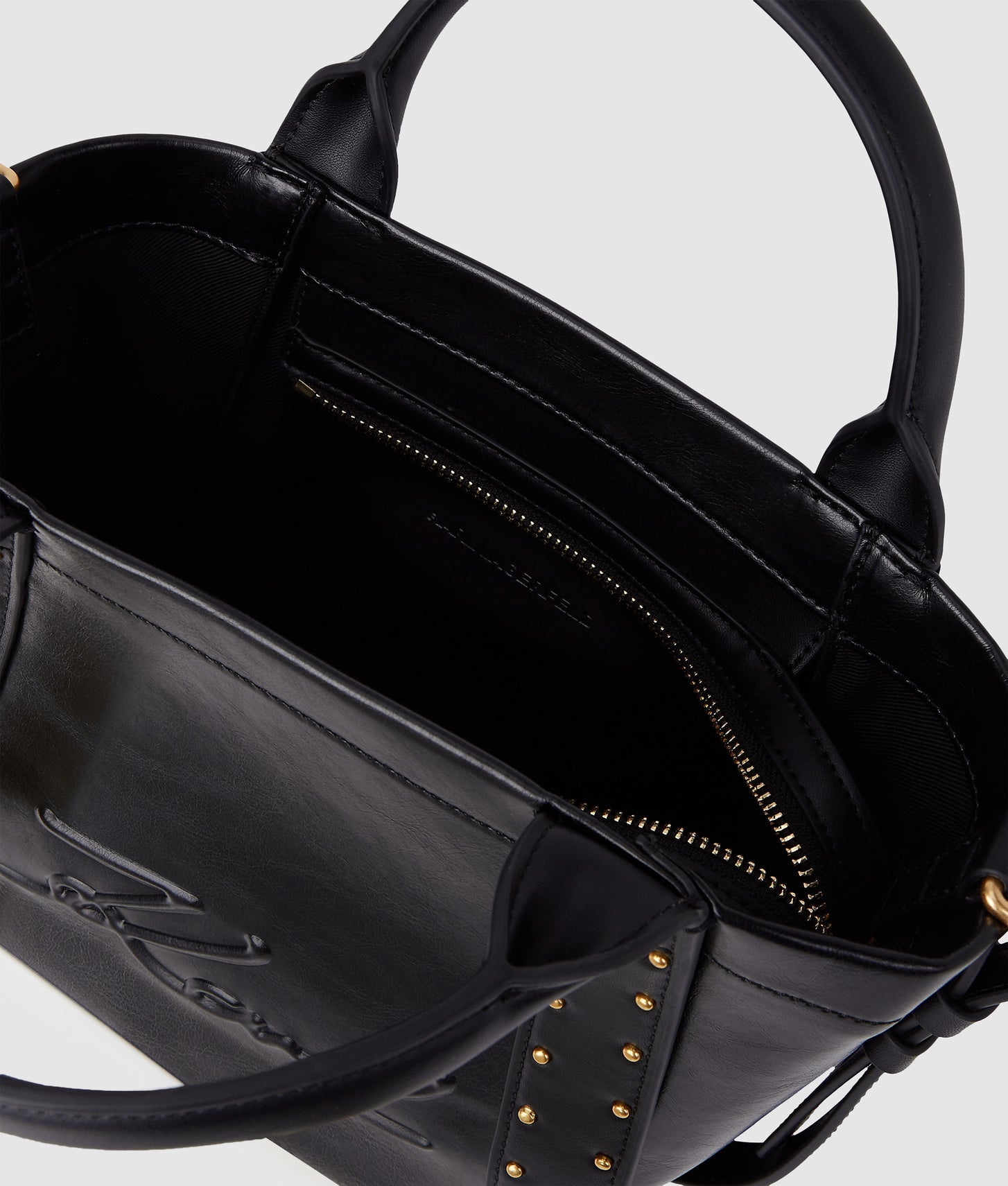 KarlLagerfeld Kville Small Studded Tote Bag Black/Gold