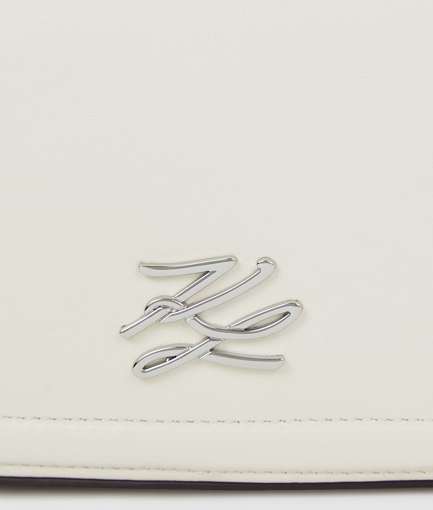 KarlLagerfeld Kautograph Chain Top Handle Bag Off White