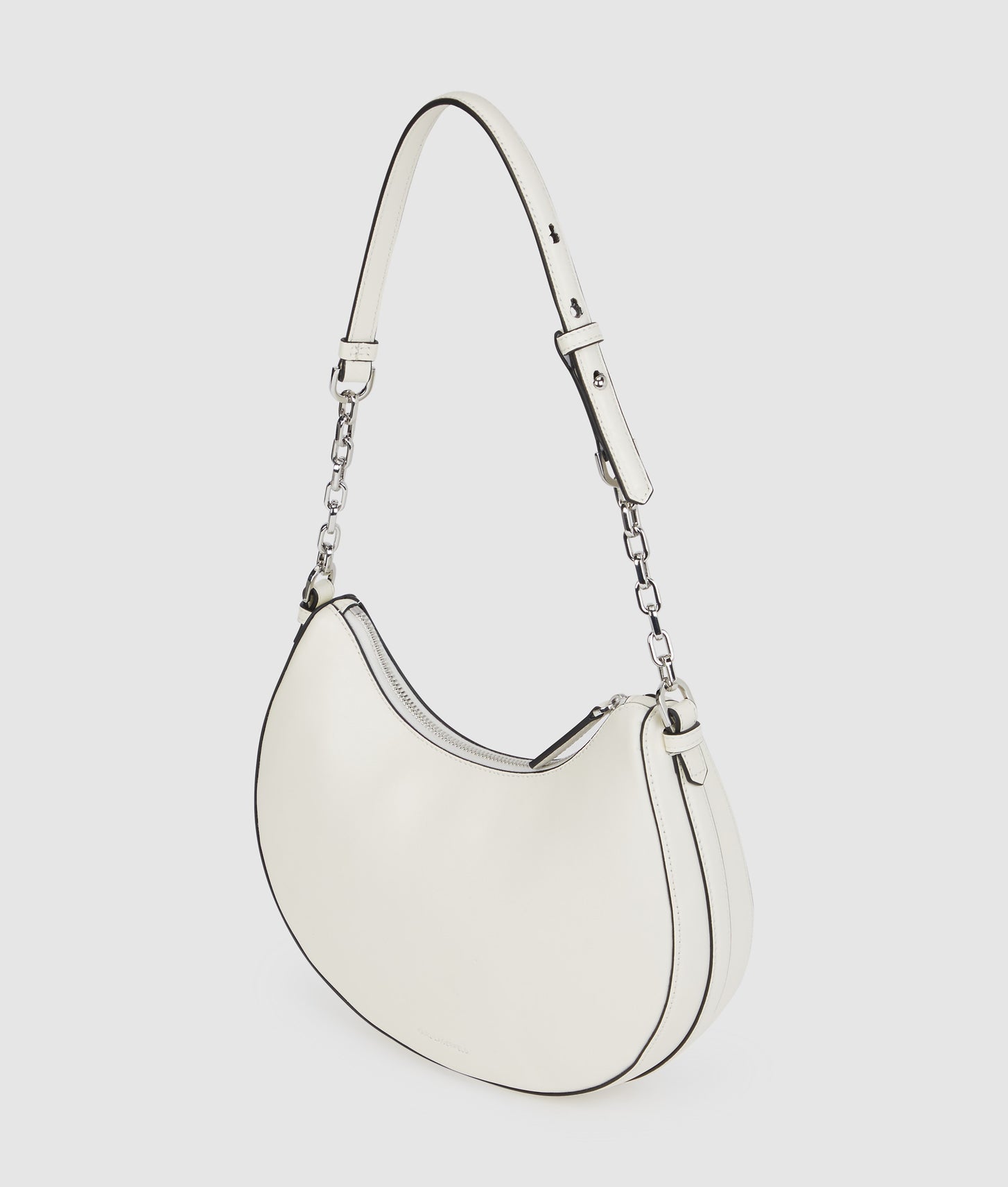 KarlLagerfeld Kautograph Medium Moon Bag Off White