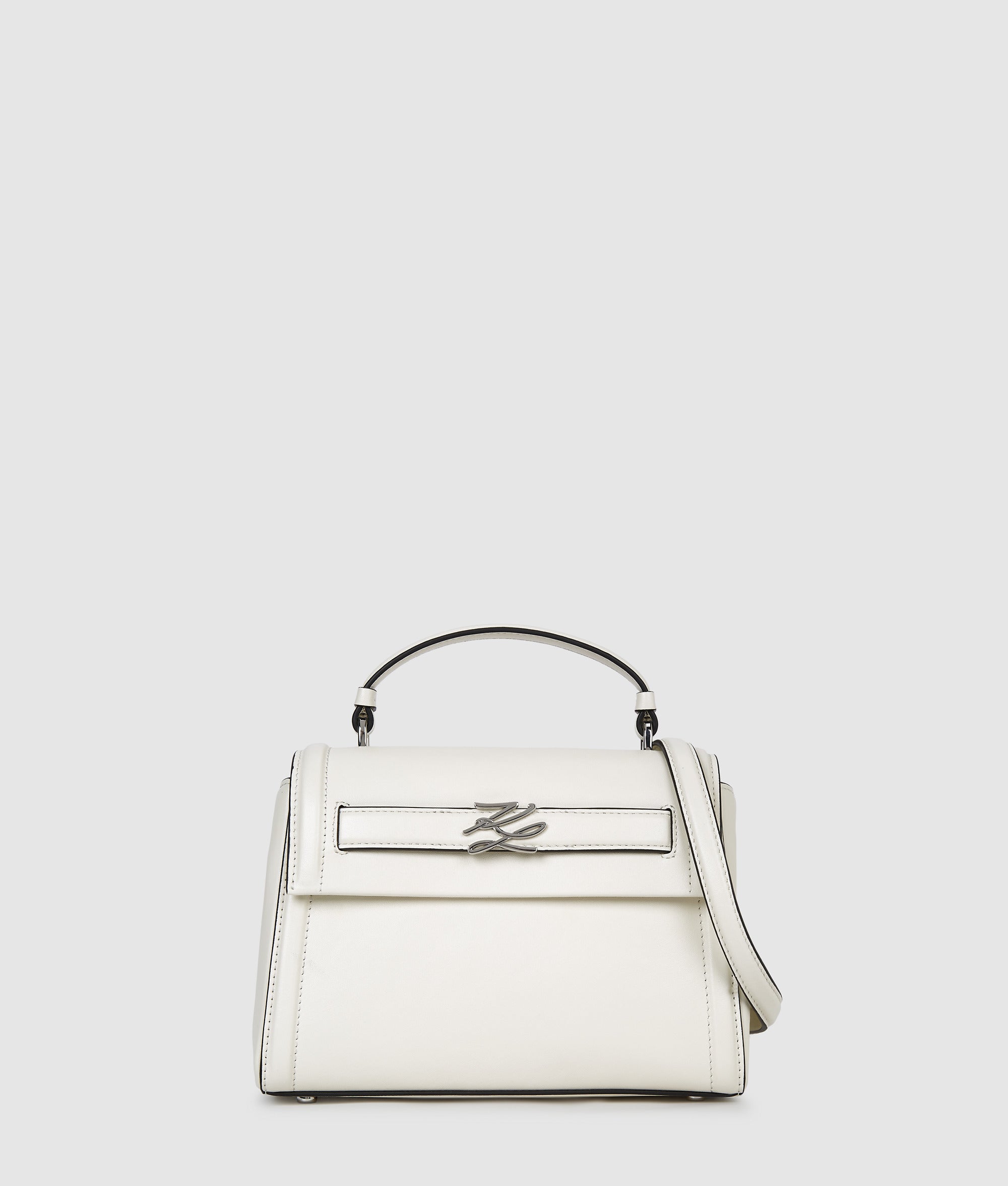 KarlLagerfeld Kautograph Small Top Handle Bag Off White