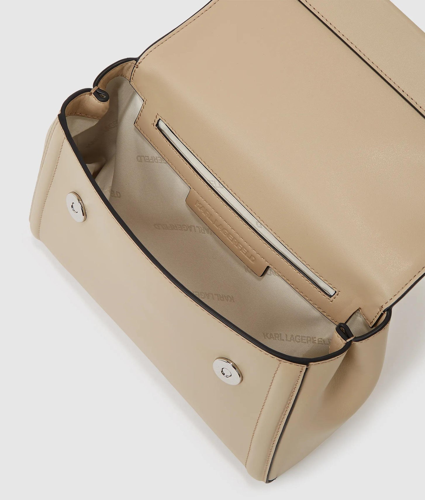 KarlLagerfeld Kautograph Small Top Handle Bag Safari