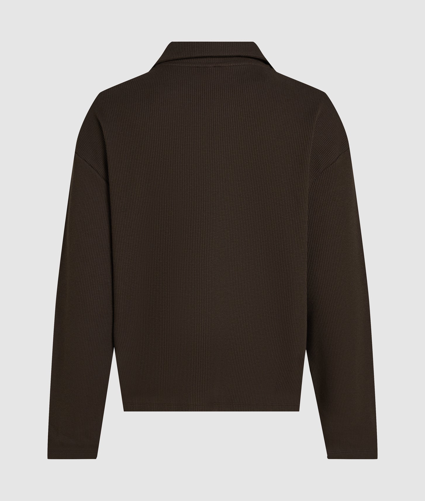 Karl Lagerfeld Waffle Loungewear Polo Shirt Black Coffee