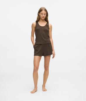 Karl Lagerfeld Waffle Loungewear Shorts Black Coffee