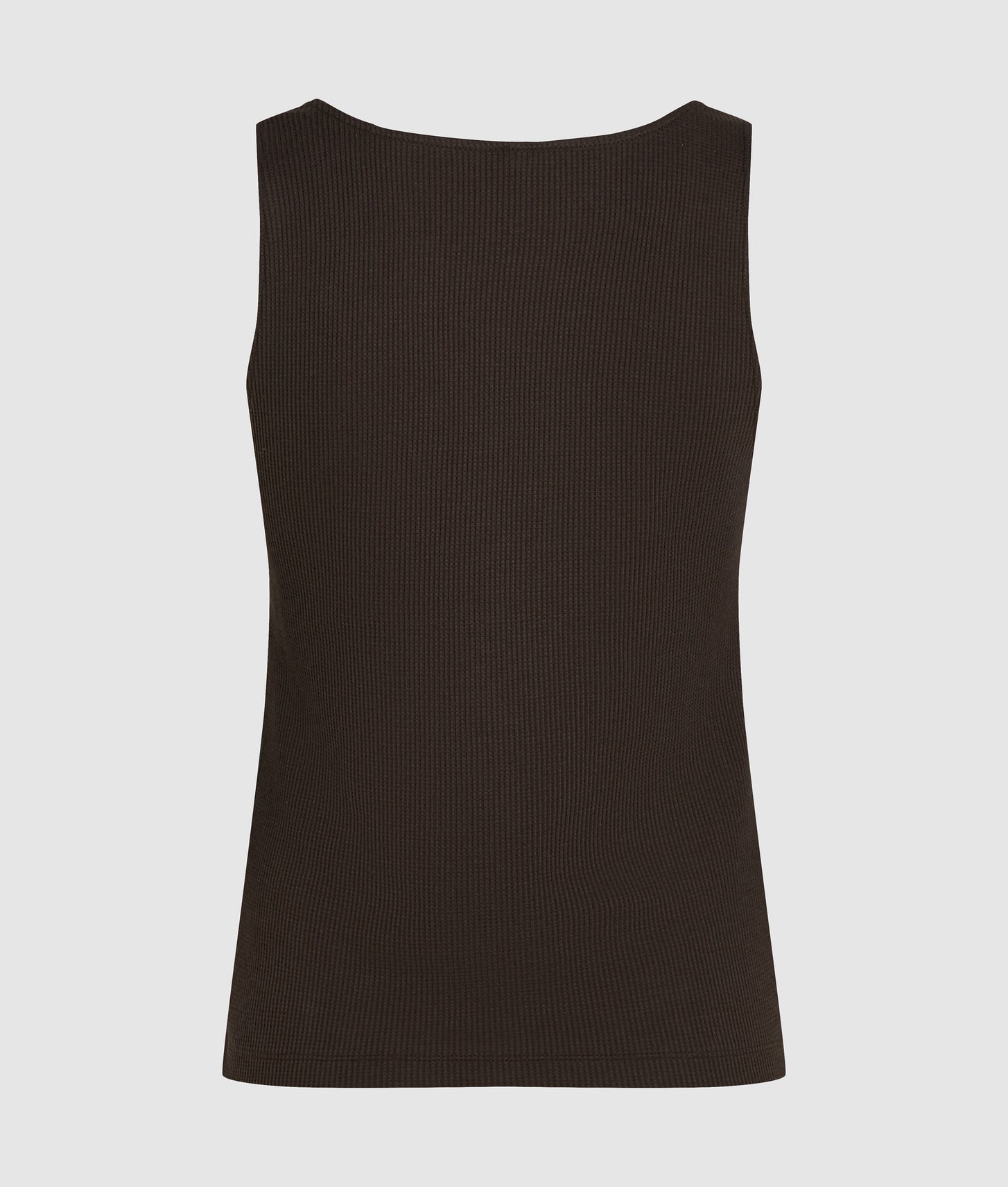 Karl Lagerfeld Waffle Loungewear Tank Top Black Coffee