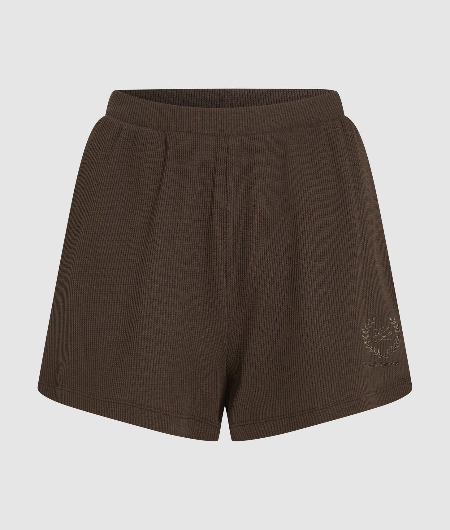 Karl Lagerfeld Waffle Loungewear Shorts Black Coffee