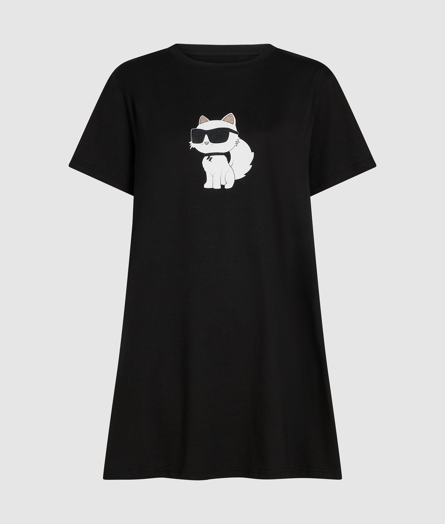 Karl Lagerfeld Ikon Rhinestone Pajama Dress Black