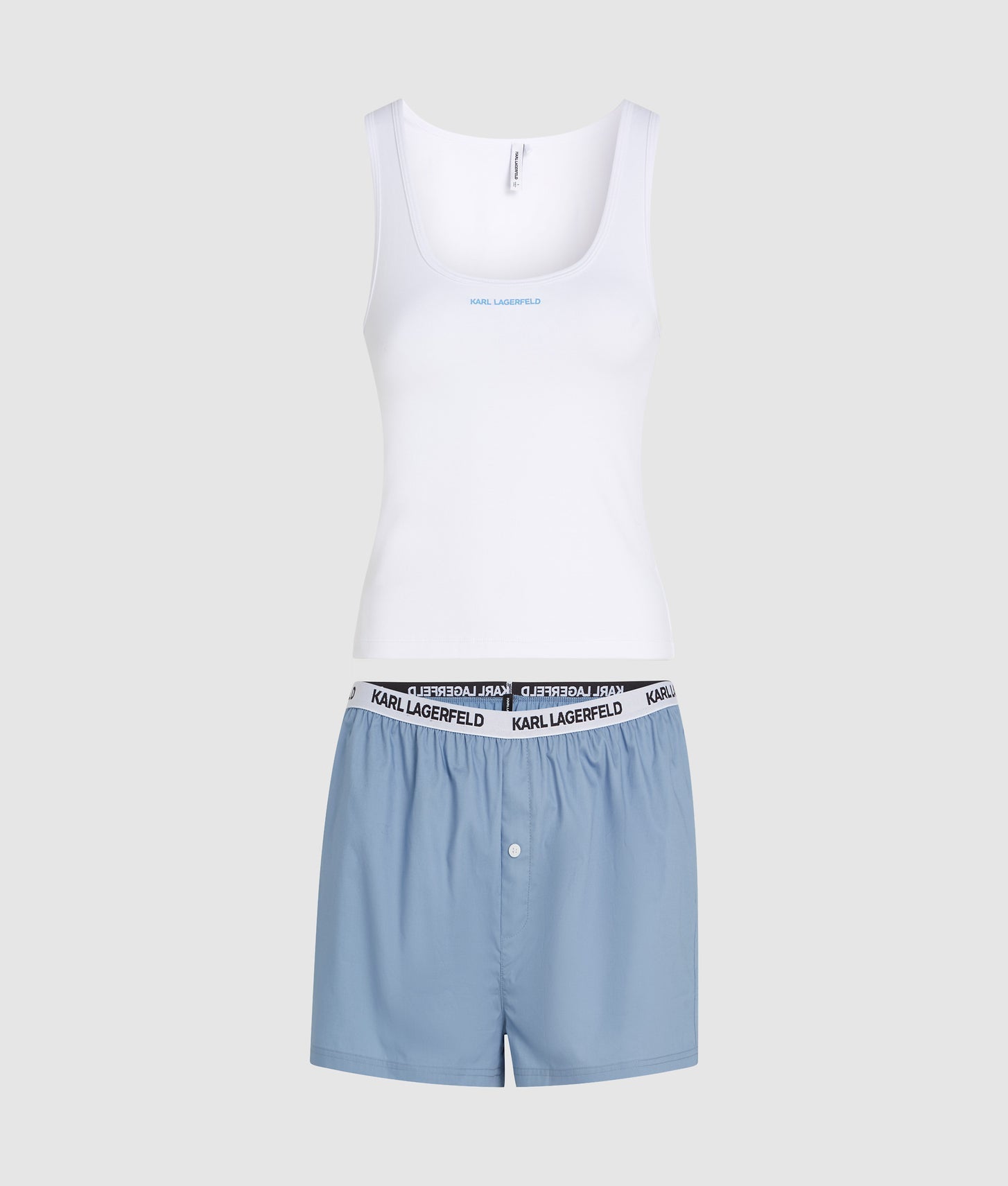 Karl Lagerfeld Tank Top And Shorts Pajama Set White