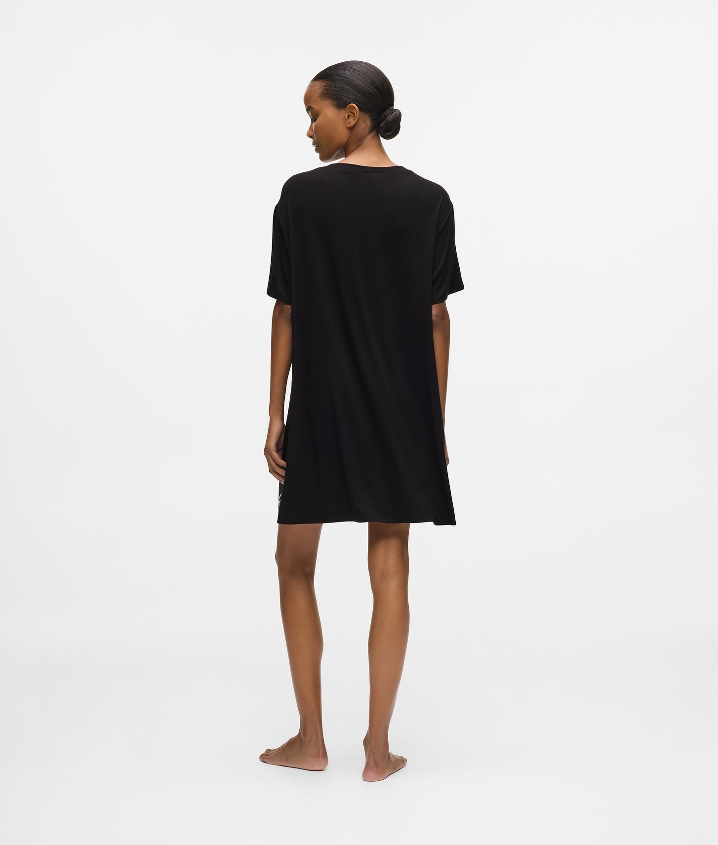 Karl Lagerfeld Signature Pajama Dress Black