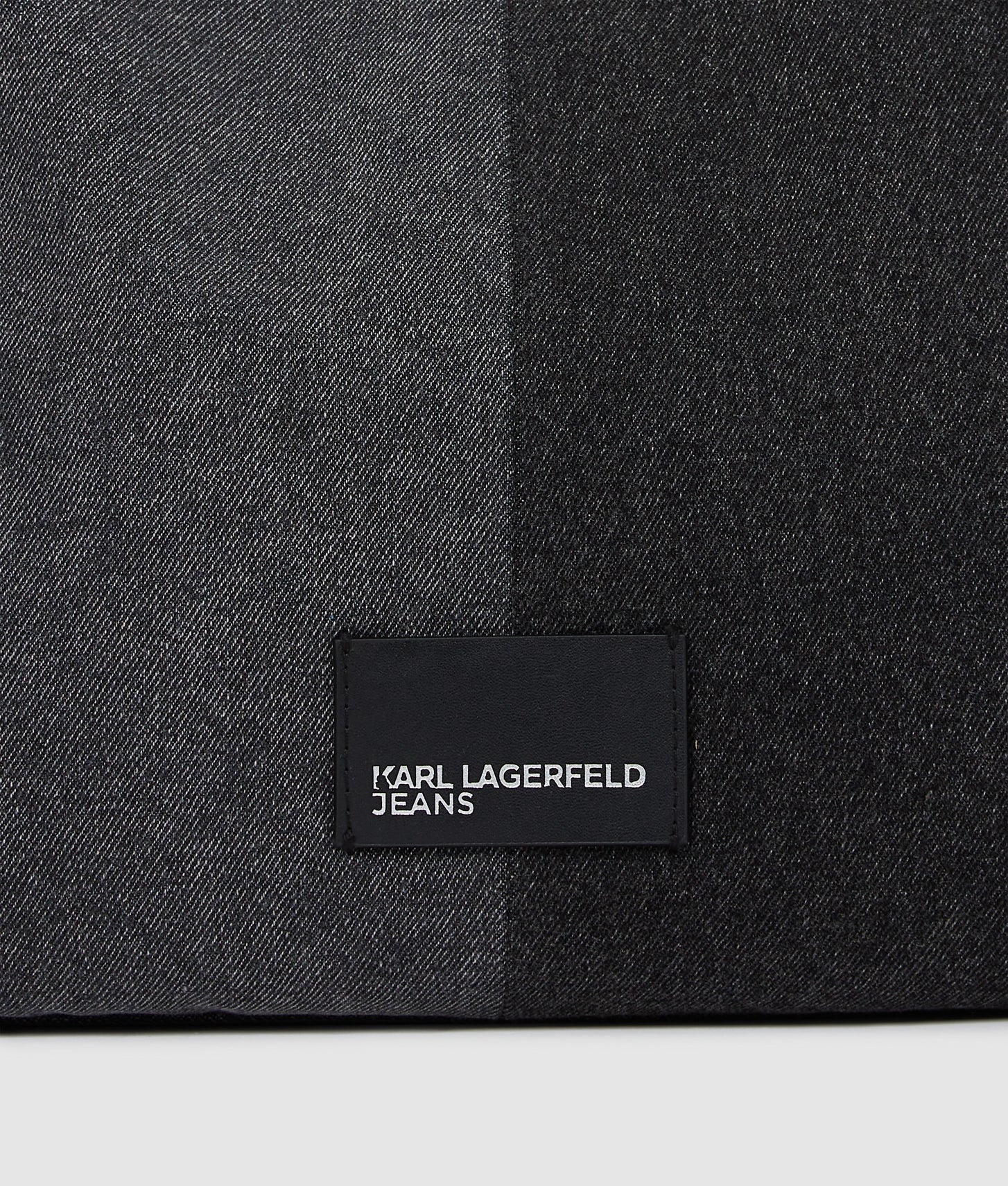 KarlLagerfeld Two-Tone Denim Shopper Black Denim-Grey Denim