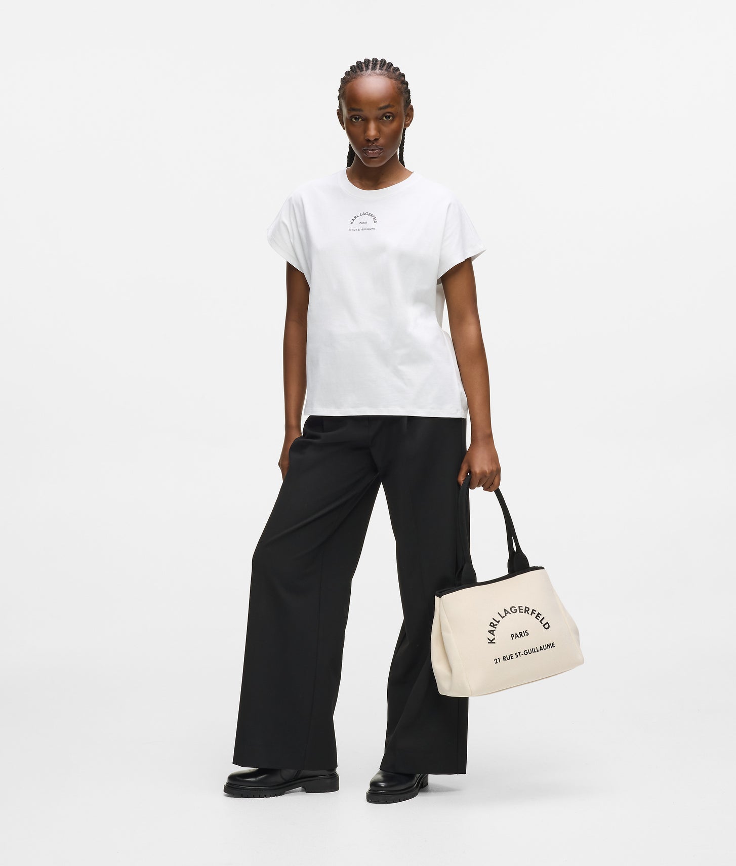 KarlLagerfeld Rue St-Guillaume Transformable Tote Bag Natural