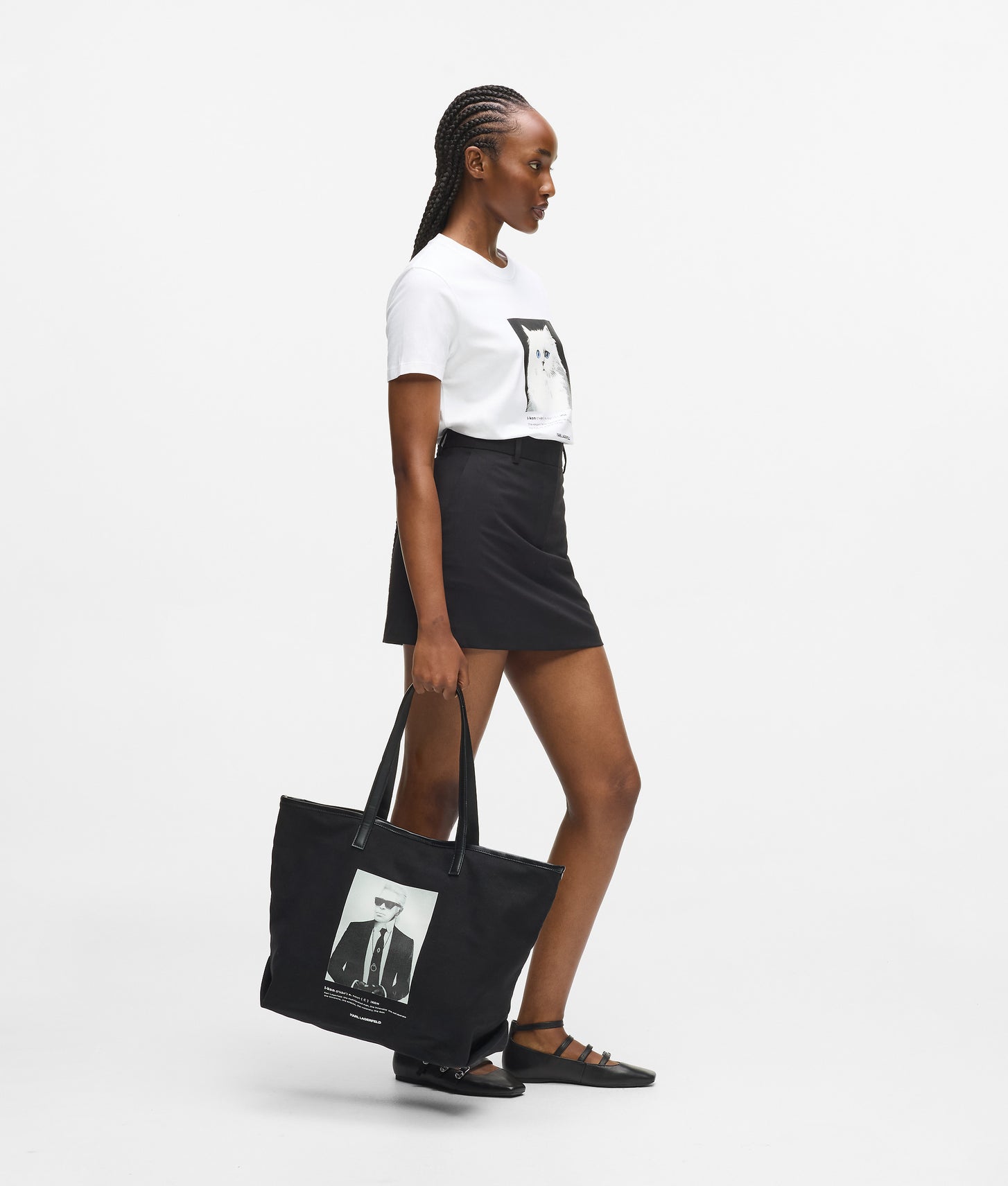 KarlLagerfeld Karl Photo Print Shopper Black