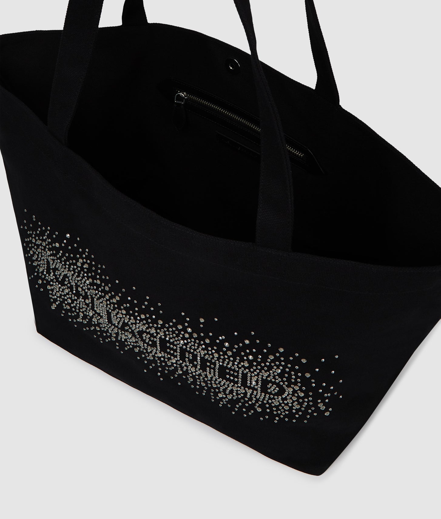 KarlLagerfeld Logo Rhinestone Shopper Black