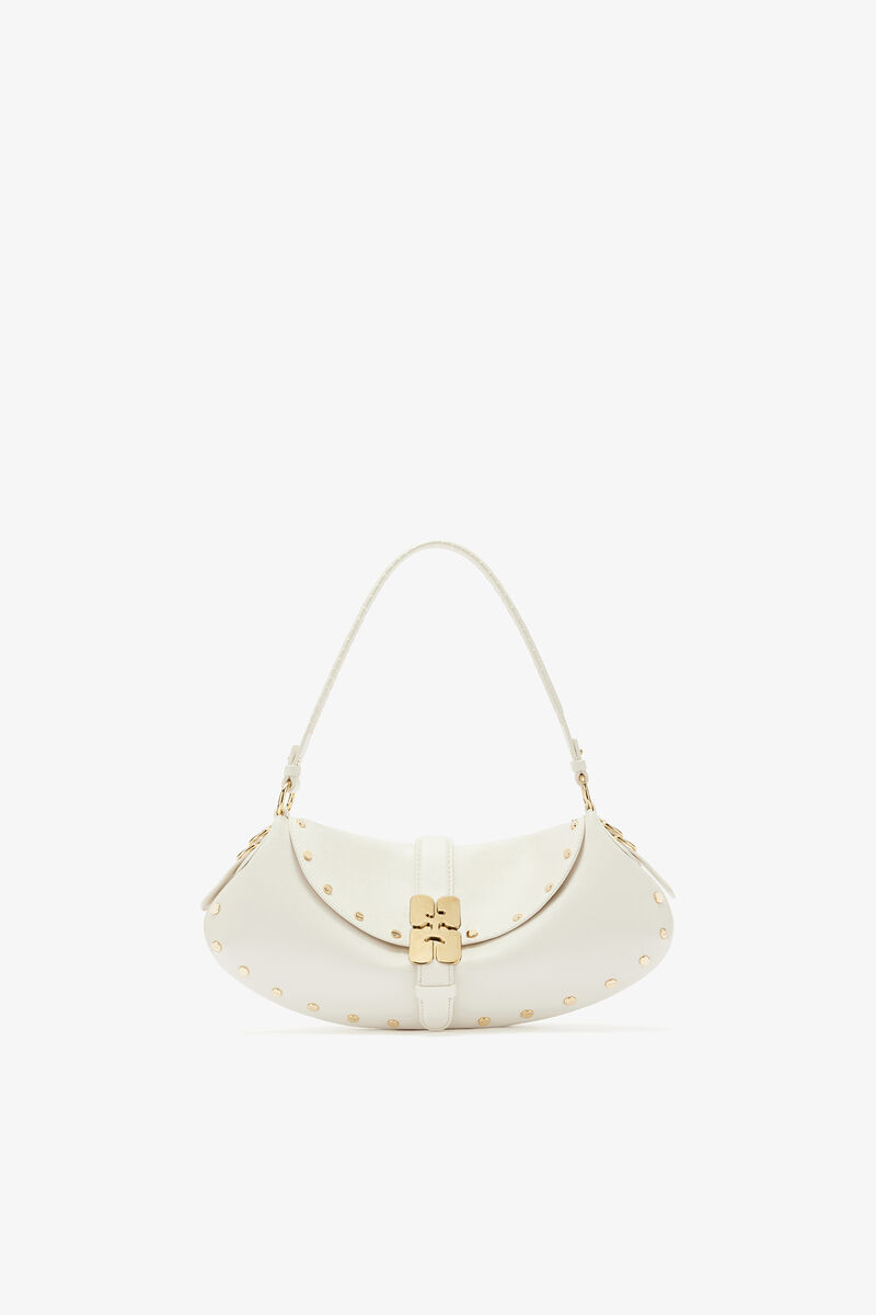 Ganni Egret B-Kat Bag Studs In White