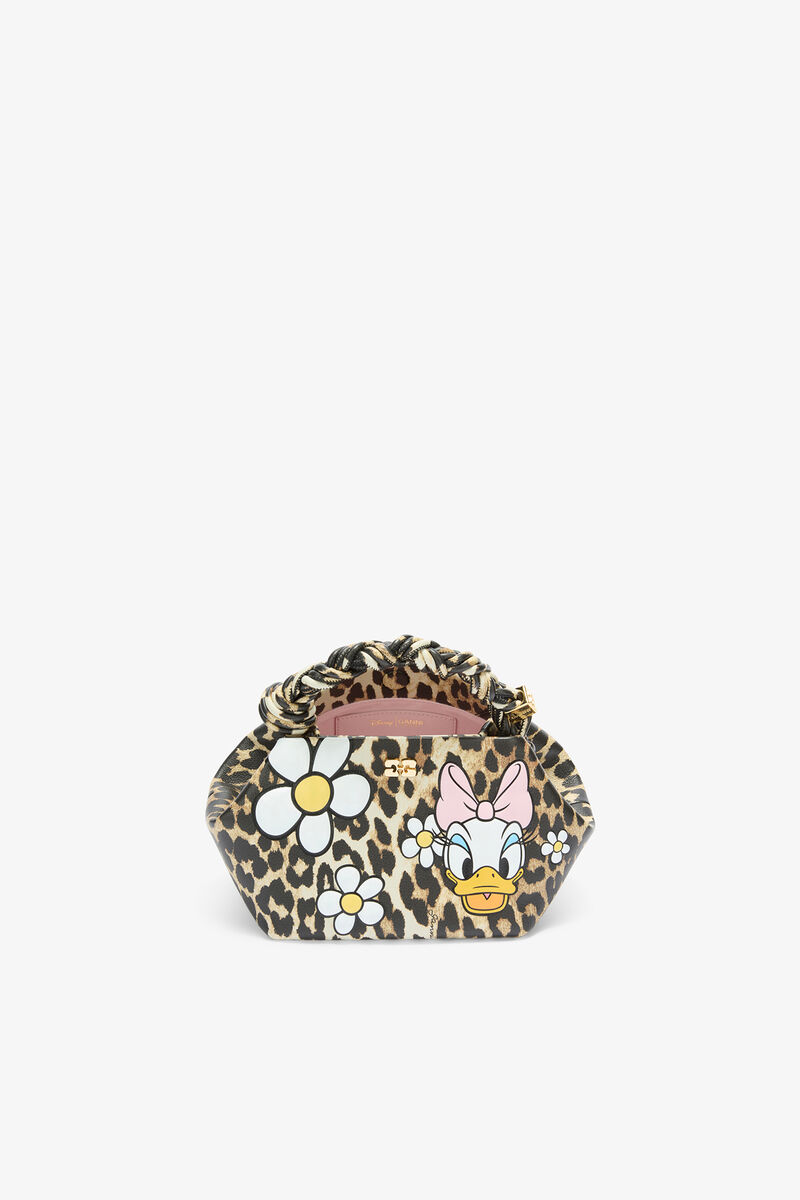 Ganni Almond Milk Daisy Duck Leopard Small Bou Bag