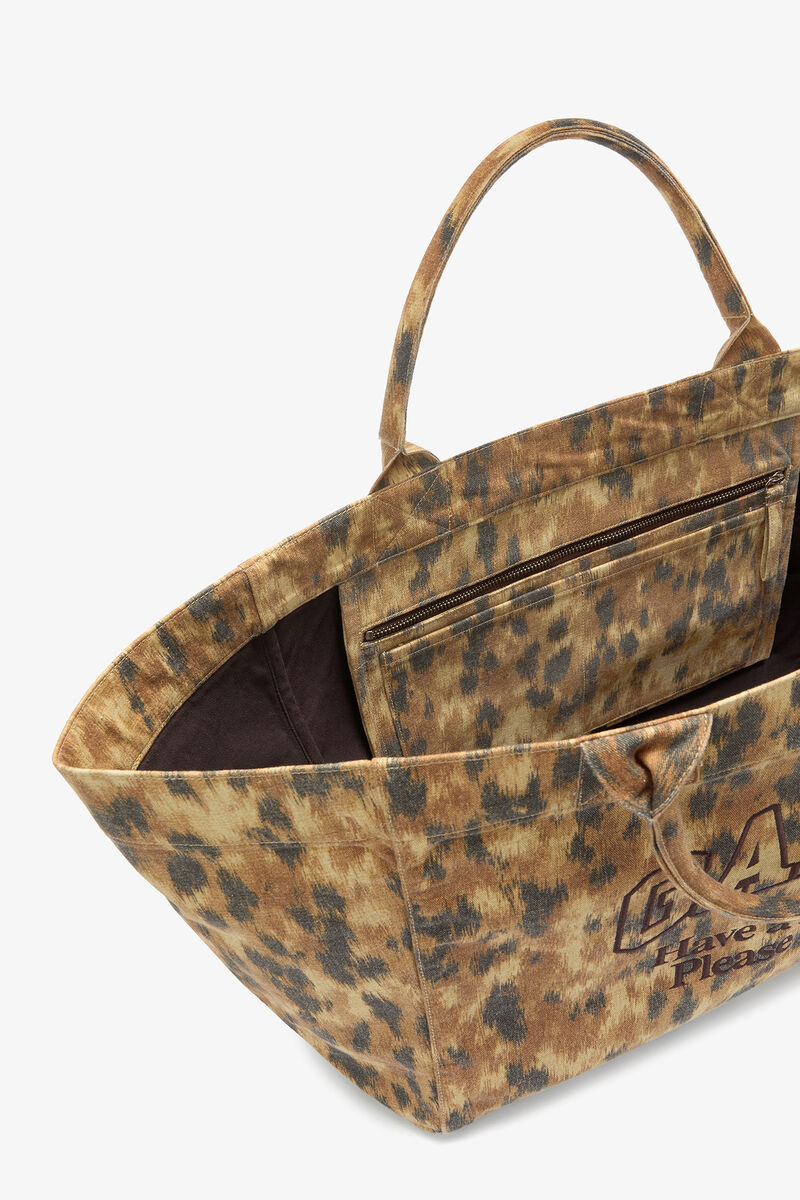 Ganni Burro Tote Xxl In Ikat Animal