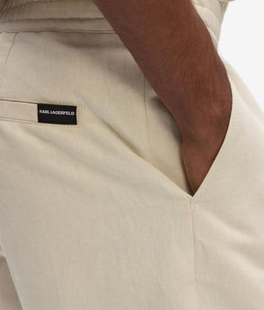 Karl Lagerfeld Monogram Linen Shirt Natural