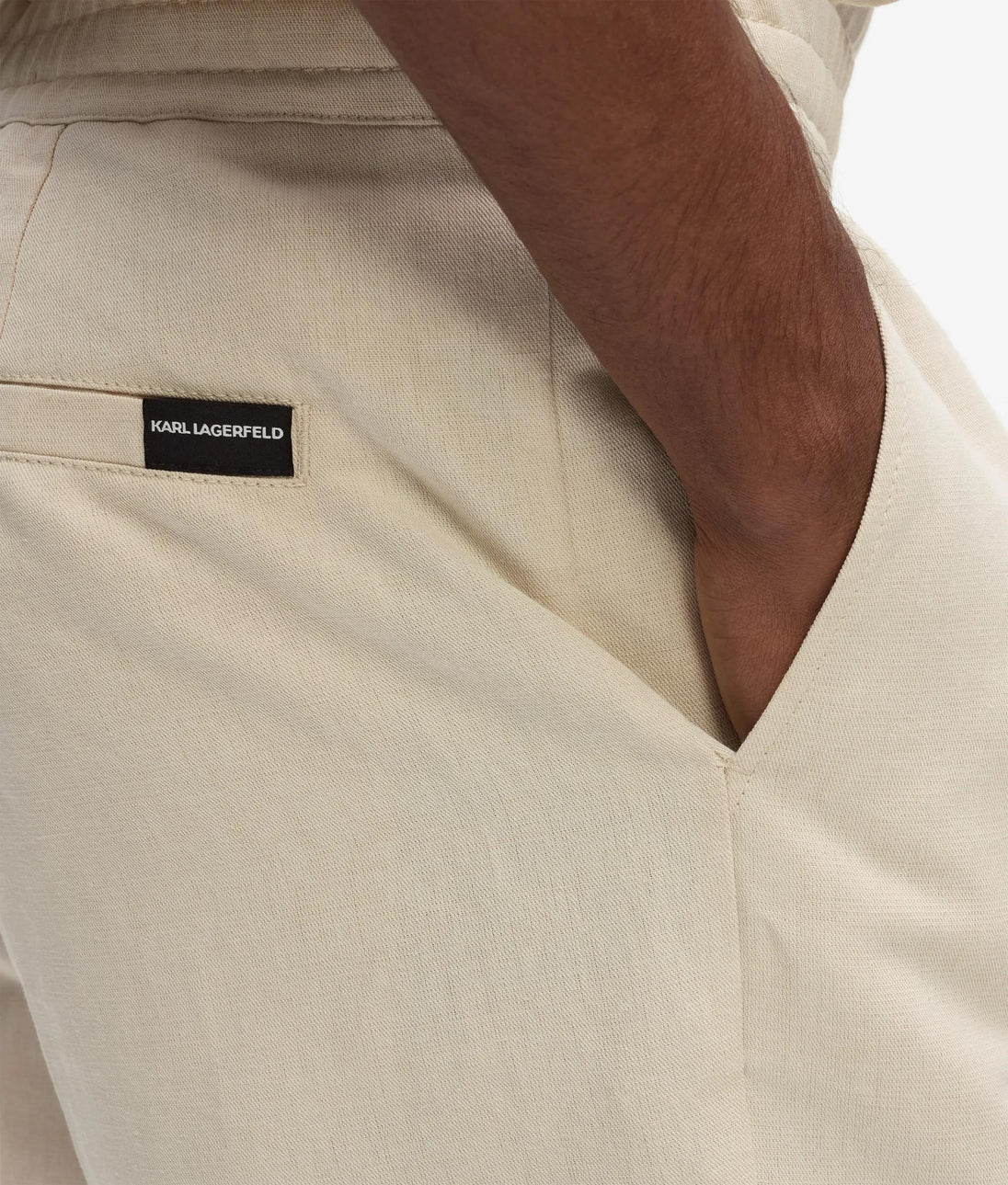 Karl Lagerfeld Monogram Linen Shirt Natural