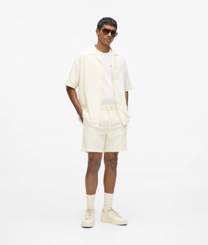 Karl Lagerfeld Textured Short-Sleeved Shirt Cannoli Cream