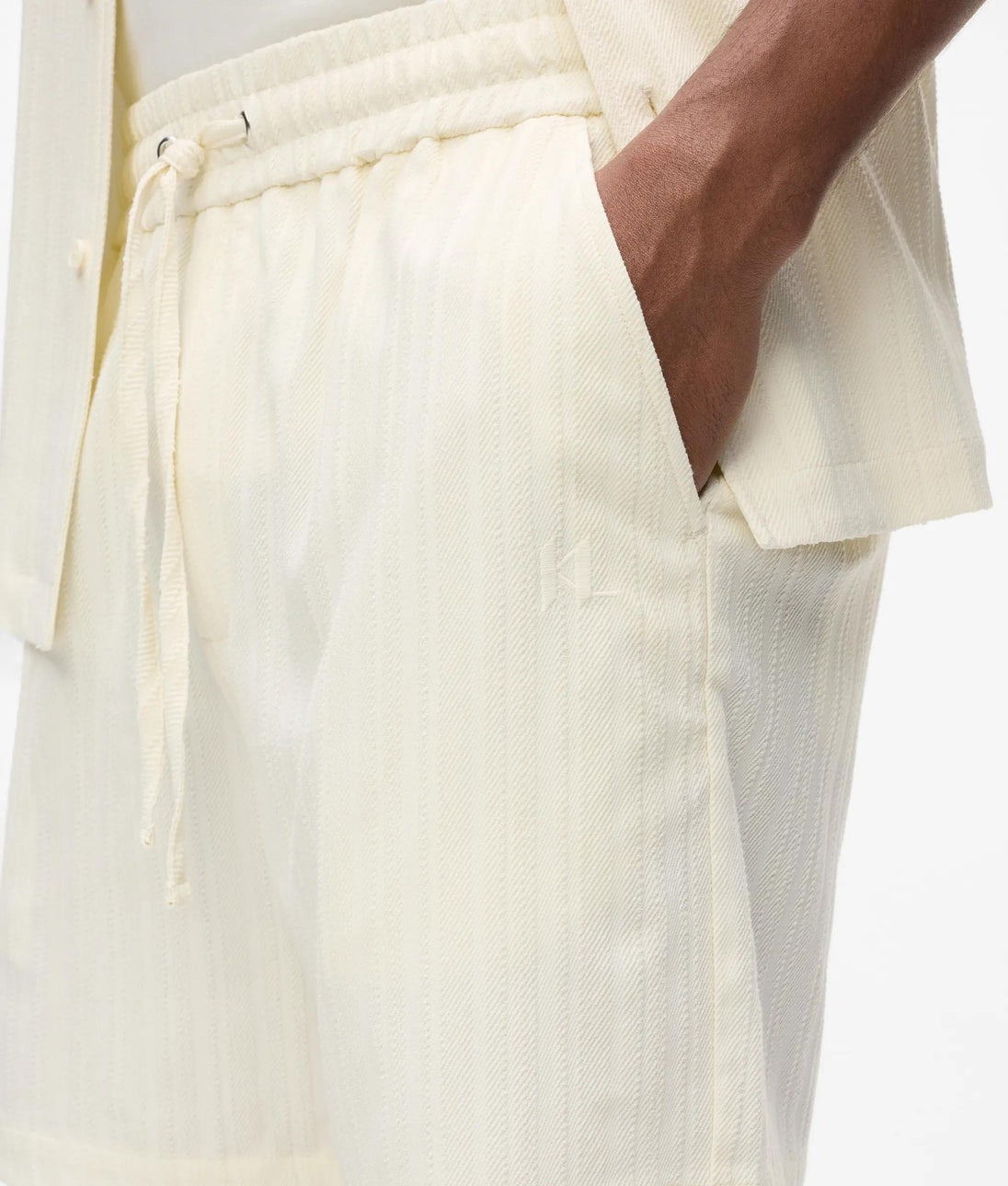 Karl Lagerfeld Textured Short-Sleeved Shirt Cannoli Cream