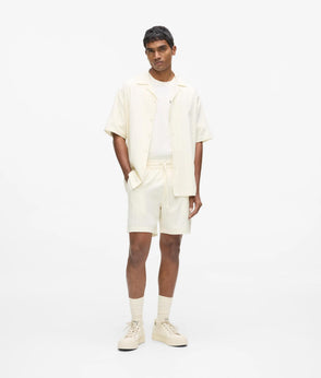 Karl Lagerfeld Textured Short-Sleeved Shirt Cannoli Cream