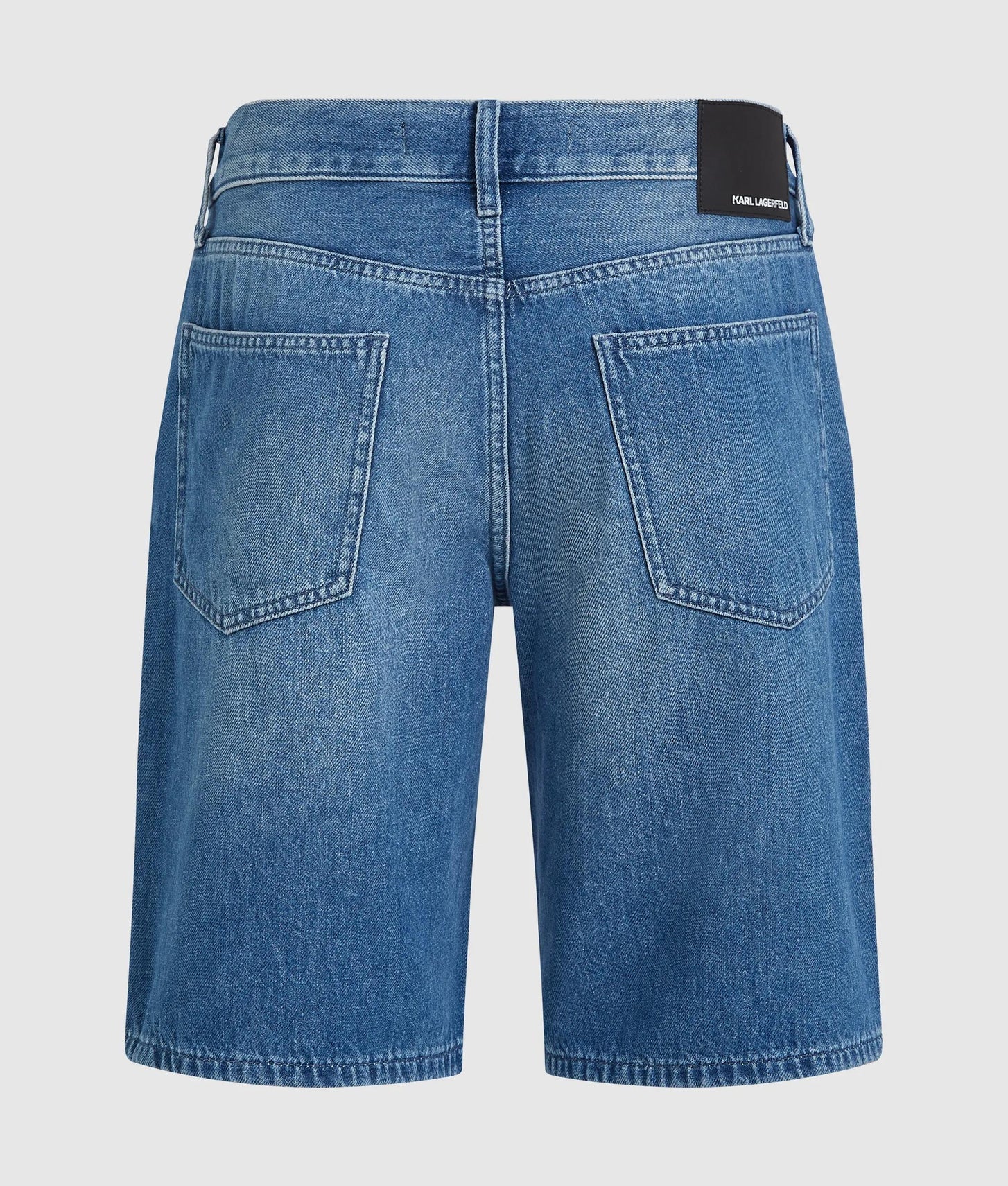 Karl Lagerfeld Straight Denim Shorts Washed Light Blue
