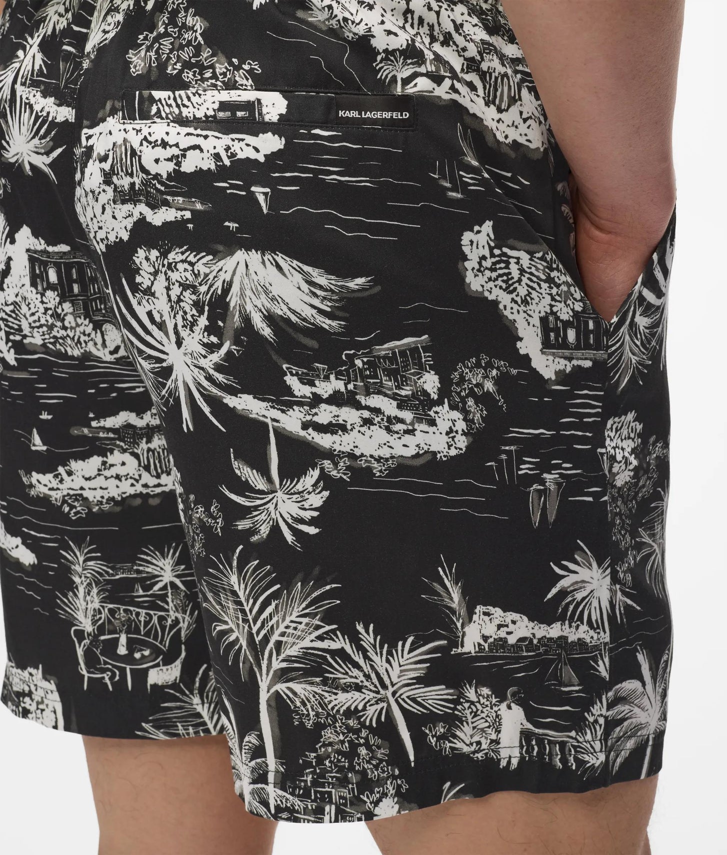 Karl Lagerfeld All-Over-Print Shorts Black