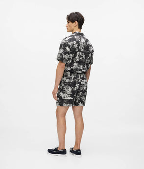 Karl Lagerfeld Short-Sleeved All-Over-Print Shirt Black